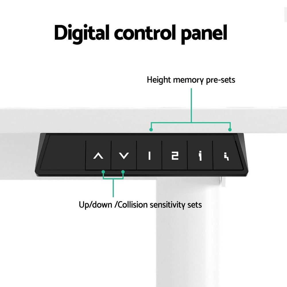 Electric Standing Desk 140cm Adjustable Height - White