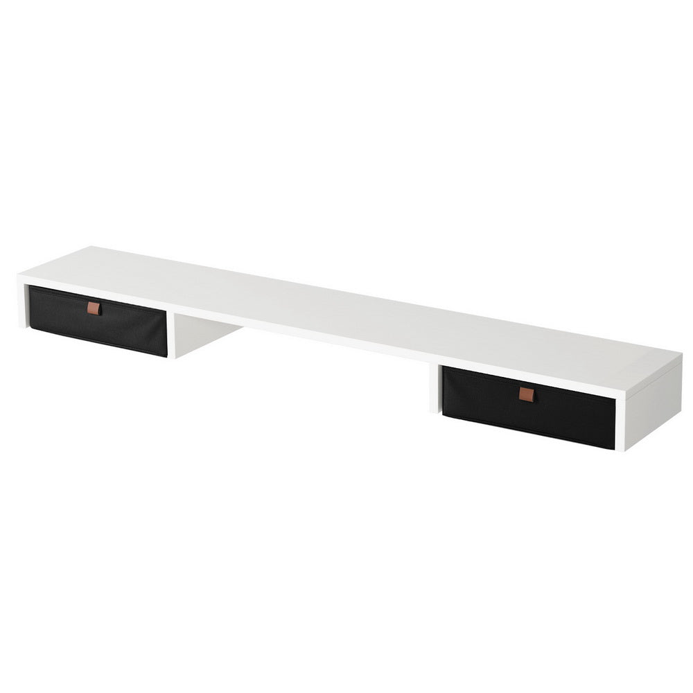 Standing Desk Desktop Removable Bookshelf Drawer 120cm - White
