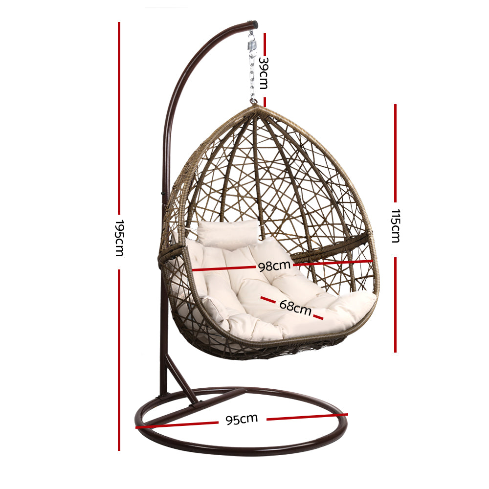 Outdoor Egg Swing Chair Wicker Rattan - Latte