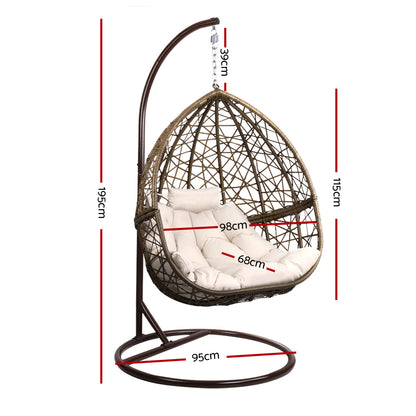 Outdoor Egg Swing Chair Wicker Rattan - Latte