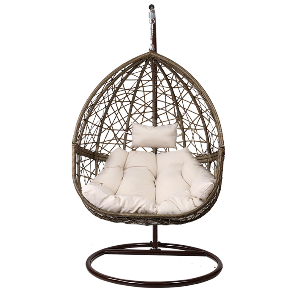 Outdoor Egg Swing Chair Wicker Rattan - Latte