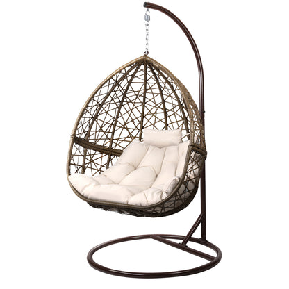 Outdoor Egg Swing Chair Wicker Rattan - Latte