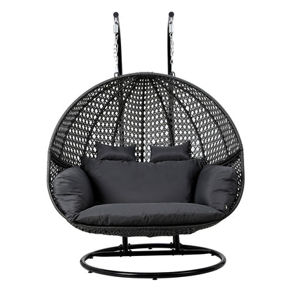 2 Seater Outdoor Egg Swing Chair Wicker - Grey
