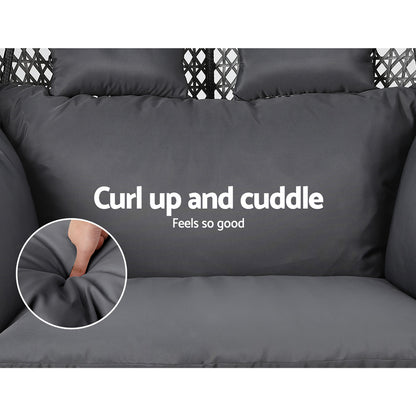 2 Seater Outdoor Egg Swing Chair Wicker - Grey