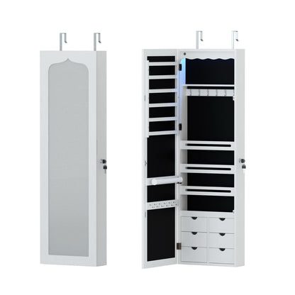 Artiss Lockable Jewellery Cabinet with LED Mirror