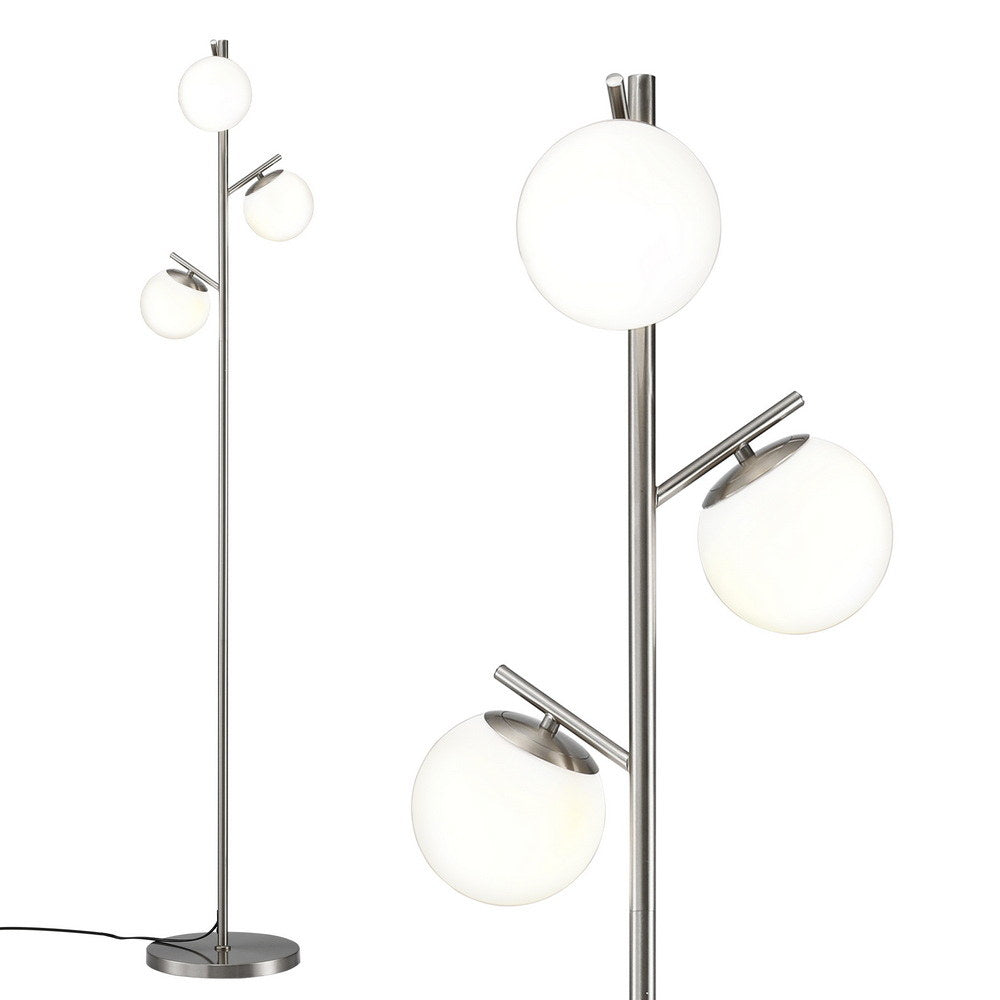 3-Light Tree Floor Lamp 165cm - Silver