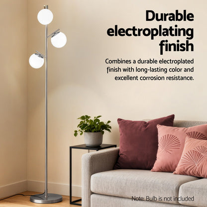 3-Light Tree Floor Lamp 165cm - Silver