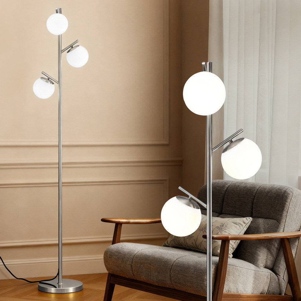 3-Light Tree Floor Lamp 165cm - Silver