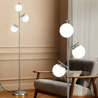 3-Light Tree Floor Lamp 165cm - Silver