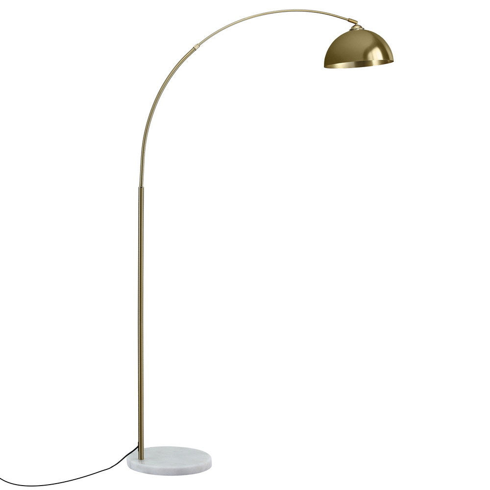Modern Arched Floor Lamp - Gold Brass