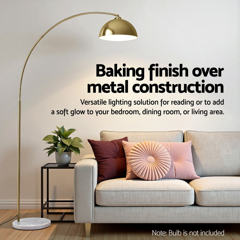 Modern Arched Floor Lamp - Gold Brass