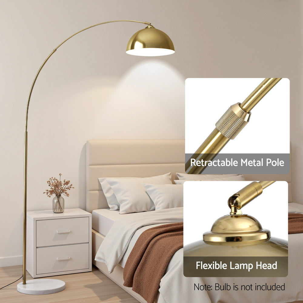 Modern Arched Floor Lamp - Gold Brass