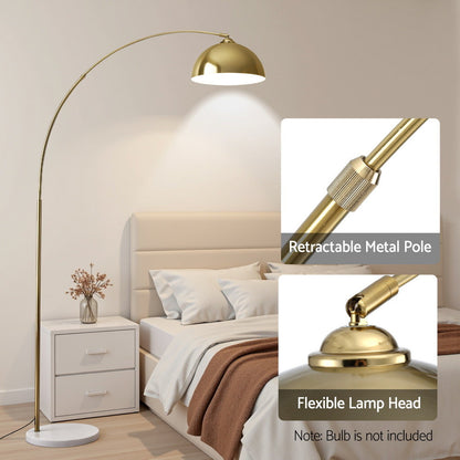 Modern Arched Floor Lamp - Gold Brass