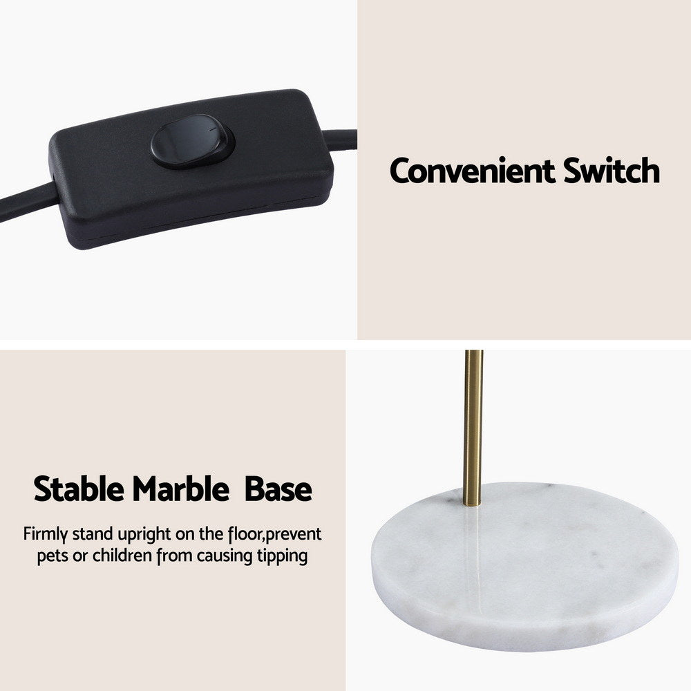 Modern Arched Floor Lamp - Gold Brass