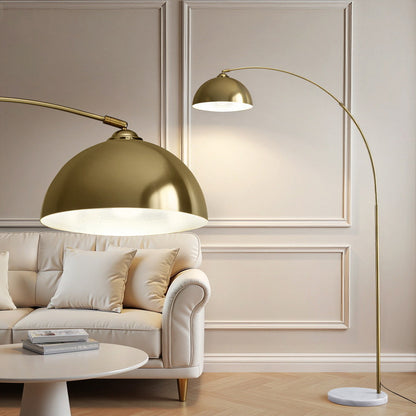 Modern Arched Floor Lamp - Gold Brass