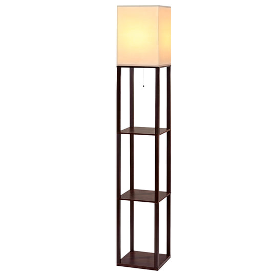 Shelf Floor Lamp 3 Tier LED Light Stand - Vintage White