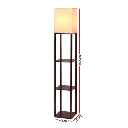 Shelf Floor Lamp 3 Tier LED Light Stand - Vintage White