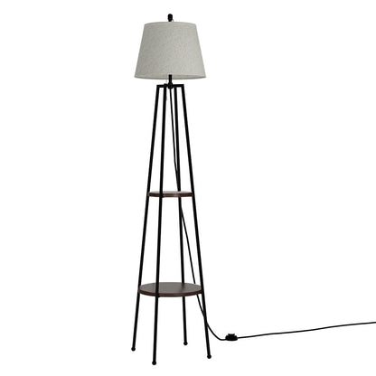 2 Tier Shelf Floor Lamp LED Light Stand - Black