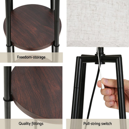 2 Tier Shelf Floor Lamp LED Light Stand - Black