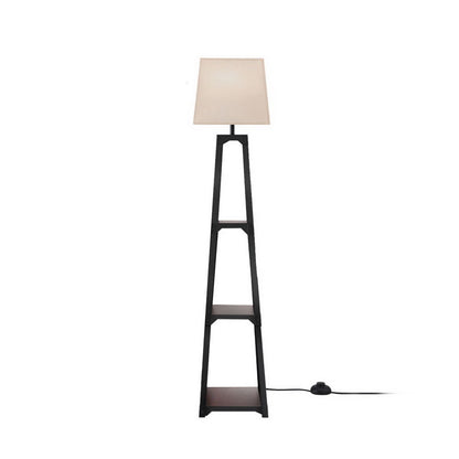Floor Lamp 3 Tier Shelf Storage LED Light Stand - Vintage White