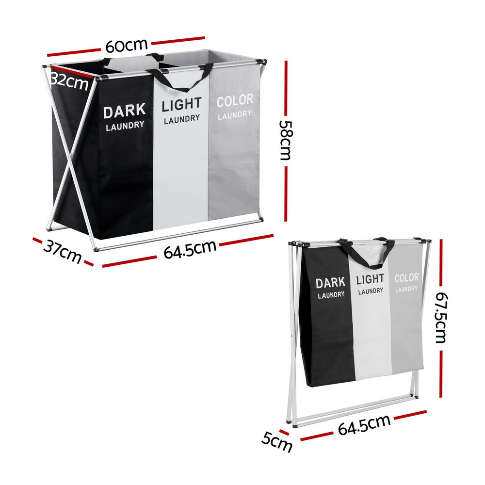 Sectional Laundry Basket Hamper - Large