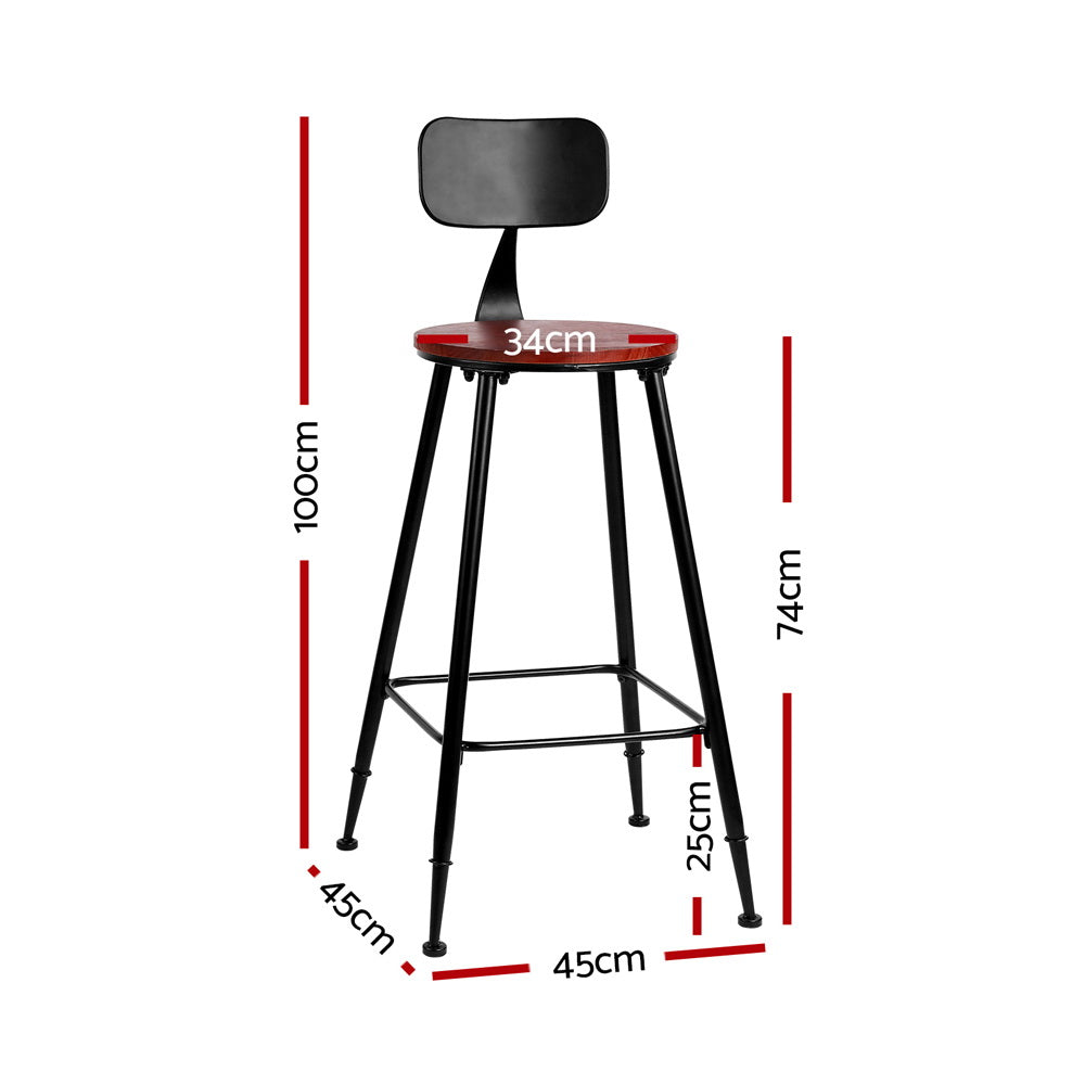 Set of 2 Alex Vintage Bar Stools