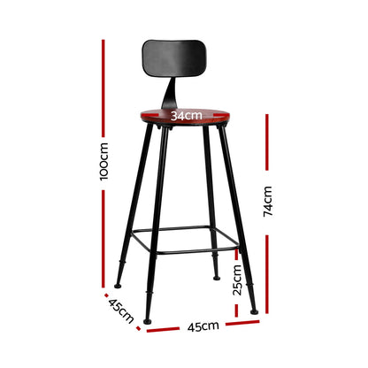Set of 2 Alex Vintage Bar Stools