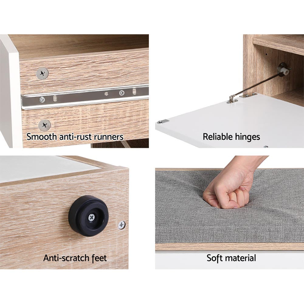 Niva Shoe Rack Cabinet Bench 8 Pairs - White