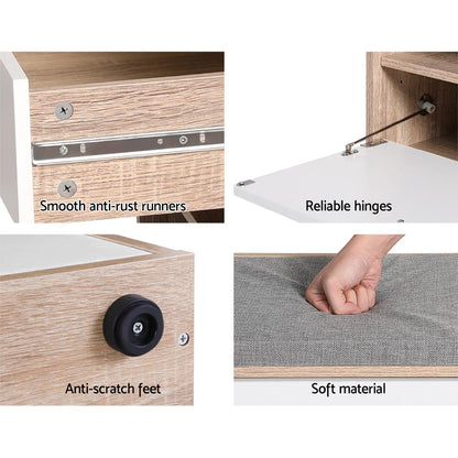 Niva Shoe Rack Cabinet Bench 8 Pairs - White