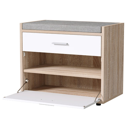 Niva Shoe Rack Cabinet Bench 8 Pairs - White