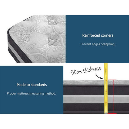 Lotus Series Tight Top Pocket Spring 30cm Mattress - King