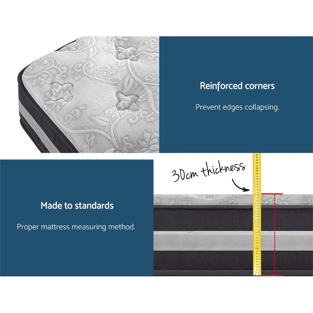 Lotus Series Tight Top Pocket Spring 30cm Mattress - Queen