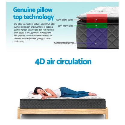 Rocco Series Pillow Top 24cm Thick Mattress- King Single