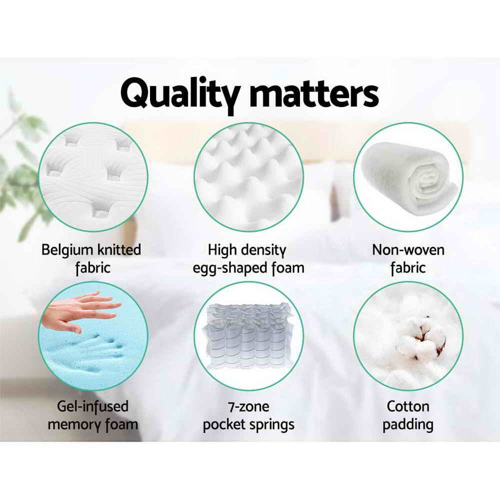 Franky Series Euro Top Cool Gel Pocket Spring Memory Foam 7 Zone - Queen