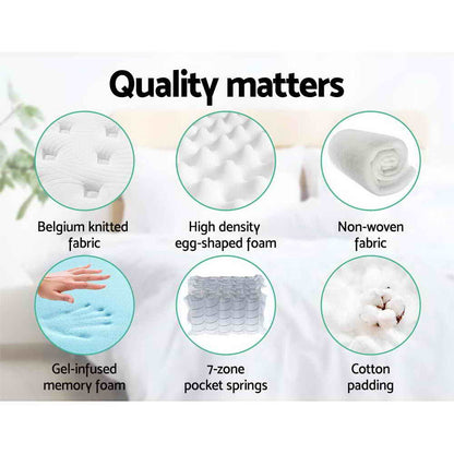 Franky Series Euro Top Cool Gel Pocket Spring Memory Foam 7 Zone - Queen