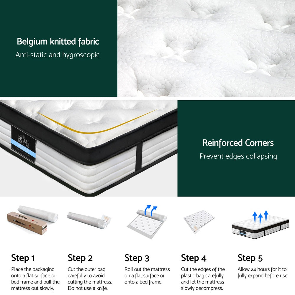 Devon Series Plush Euro Top 31cm Thick Mattress - King Single