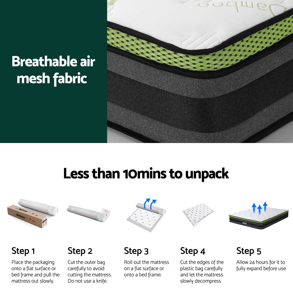 Tiberius Series Memory Foam Cool Gel Foam 30cm Thick - Double