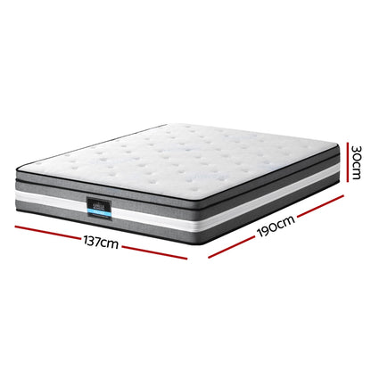 LVORY Series Gel Foam Pocket Spring 30cm Mattress - Double