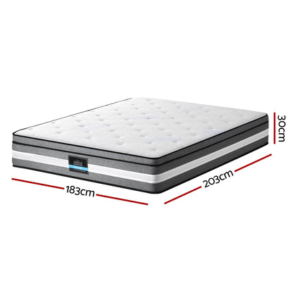 LVORY Series Gel Foam Pocket Spring 30cm Thick Mattress - King