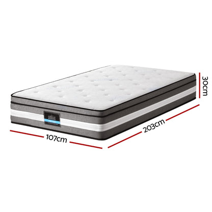 LVORY Series Gel Foam Pocket Spring 30cm Thick Mattress - King Single