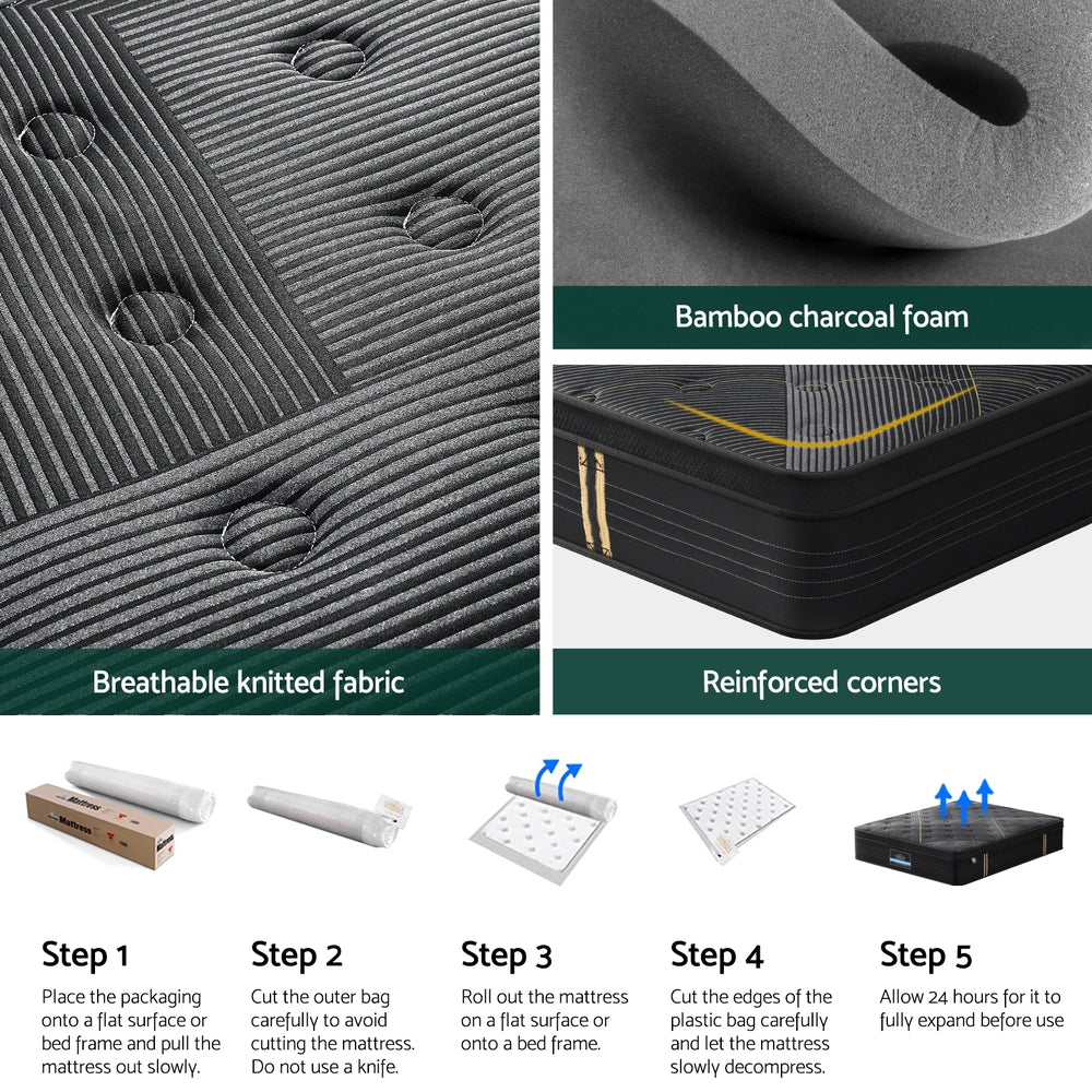 Midnight Series Bed Bamboo Pocket Firm Foam 35cm Thick - King