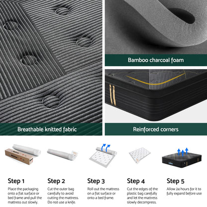 Midnight Series Bed Bamboo Pocket Firm Foam 35cm Thick - King