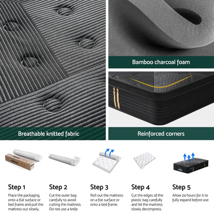 Midnight Series Bamboo Pocket (Medium-Firm) 35cm Thick Mattress - Single