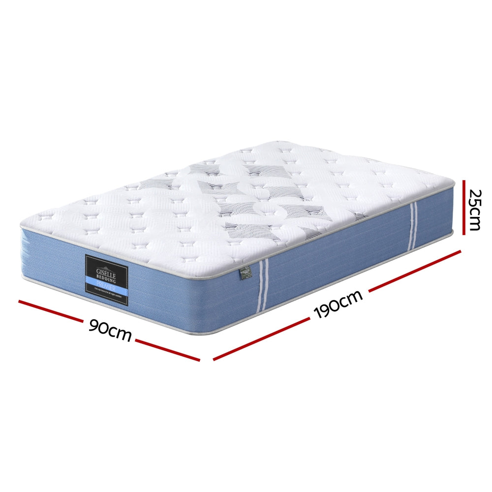 Snow Series Pocket Spring 25cm Thick Mattress - Single