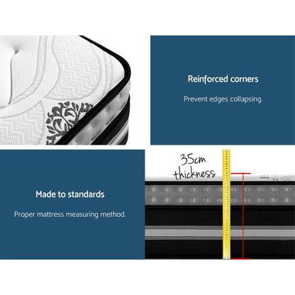 Galaxy Series Euro Top Cool Gel Memory Foam 35cm Mattress - Queen