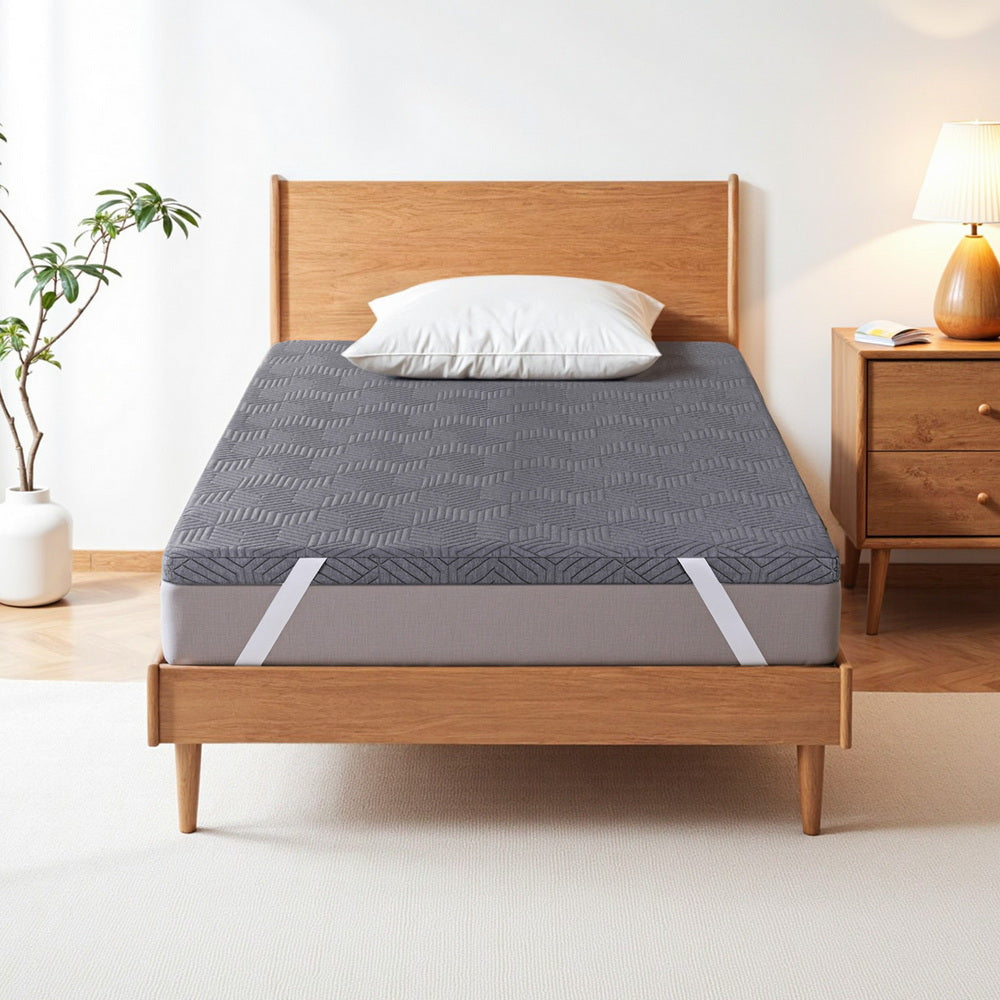 Gel Dual Layer 8cm Memory Foam Mattress Topper - King Single
