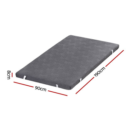 Gel Dual Layer 8cm Memory Foam Mattress Topper - Single