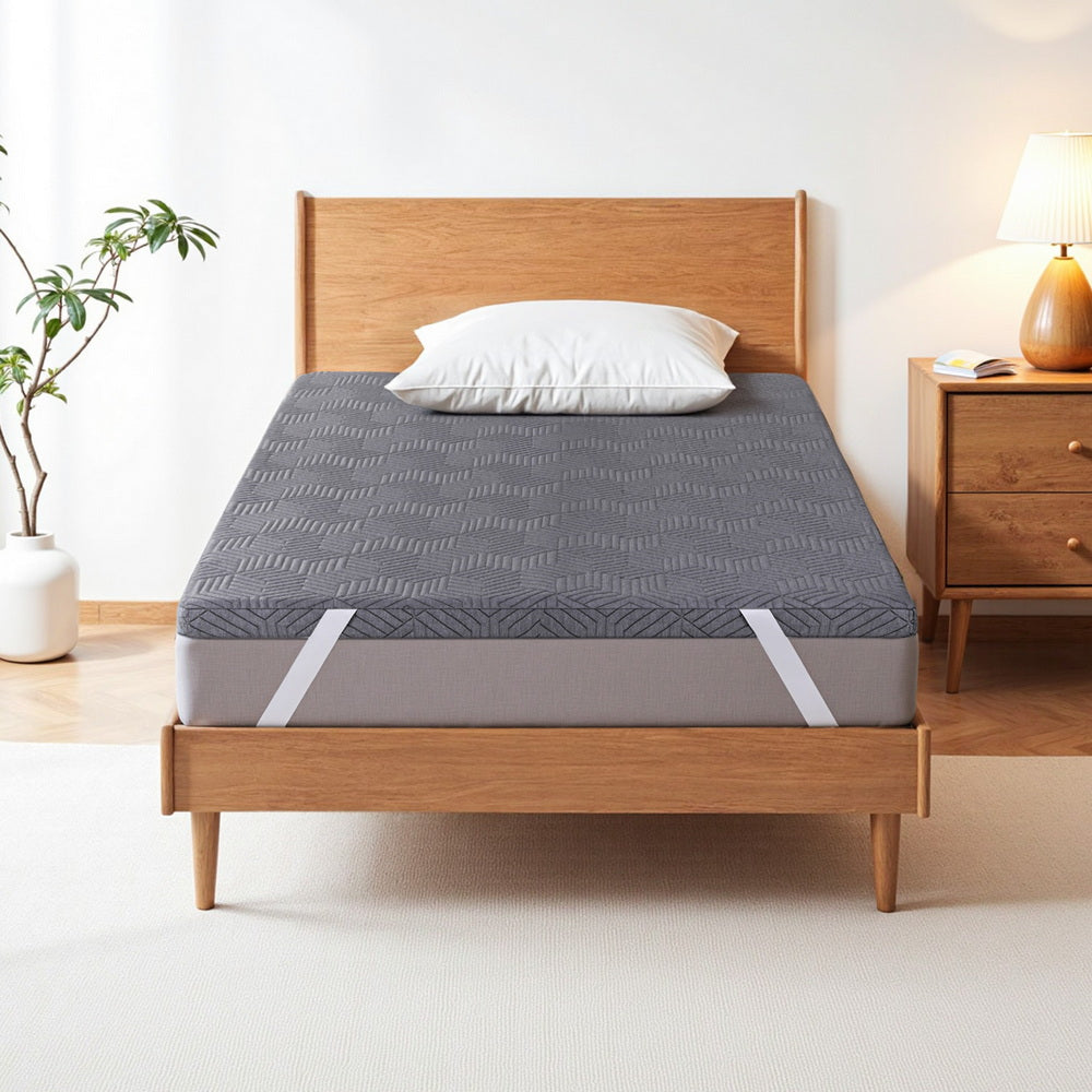 Gel Dual Layer 8cm Memory Foam Mattress Topper - Single