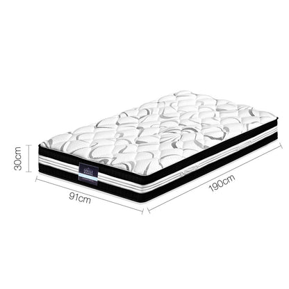 Mykonos Series Euro Top (Medium-Firm) 30cm Mattress - Single