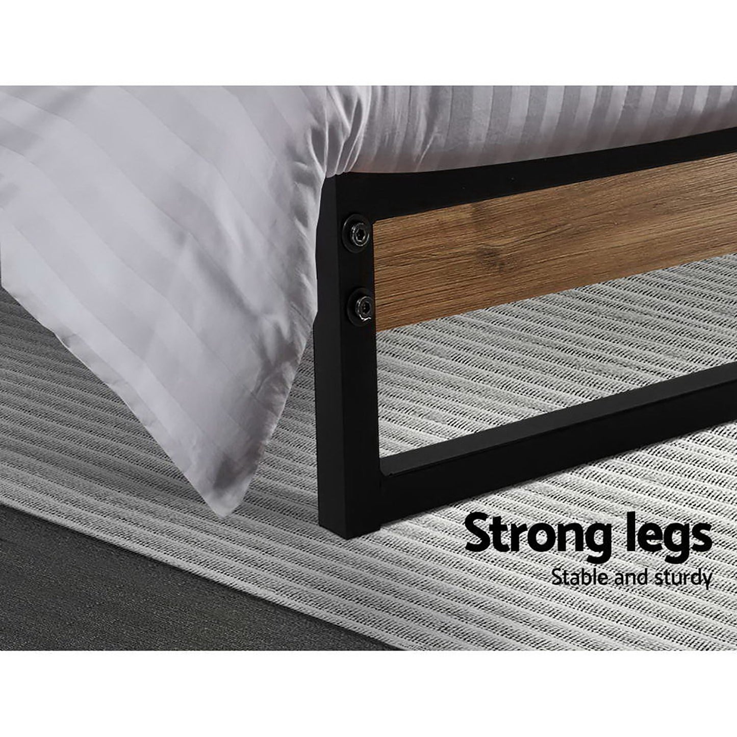 Dane King Single Bed Frame - Metal
